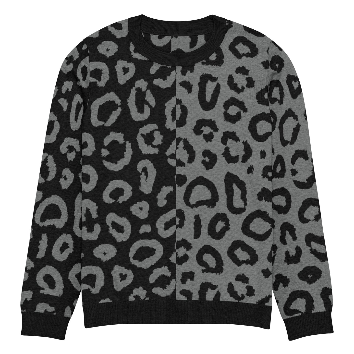 Leopard Knitted Crew Neck Sweater