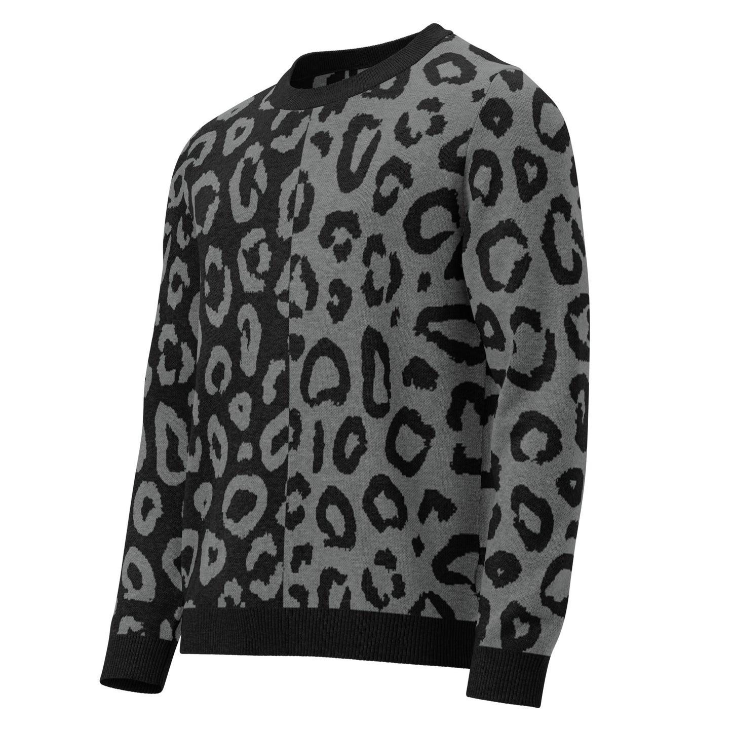 Leopard Knitted Crew Neck Sweater