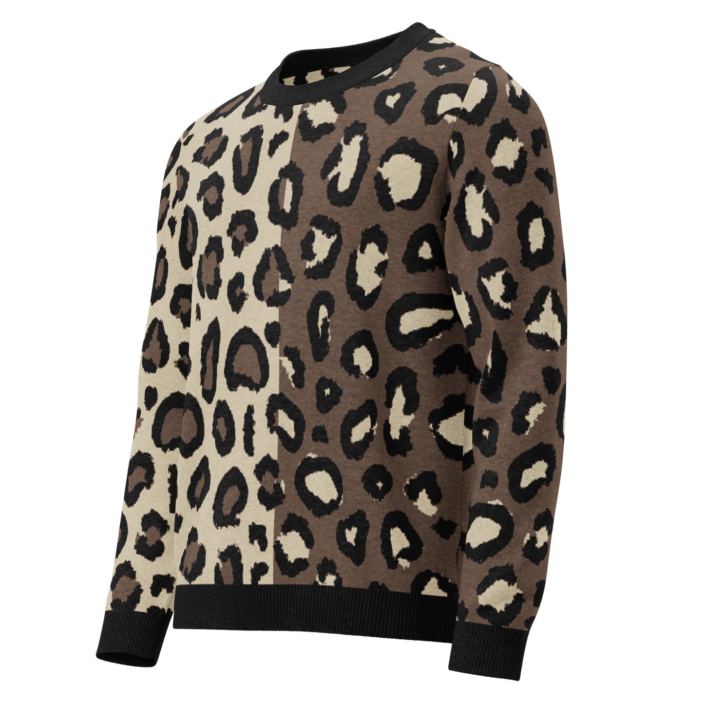 Leopard Knitted Crew Neck Sweater