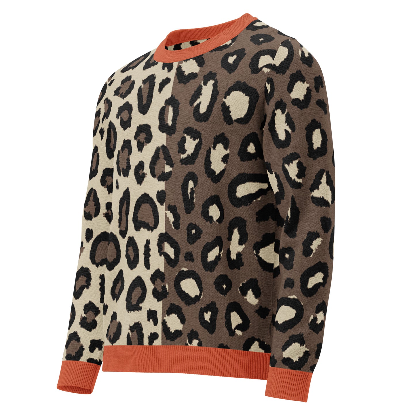 Leopard Knitted Crew Neck Sweater