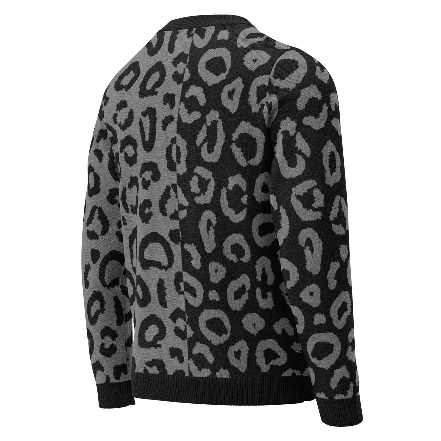 Leopard Knitted Crew Neck Sweater