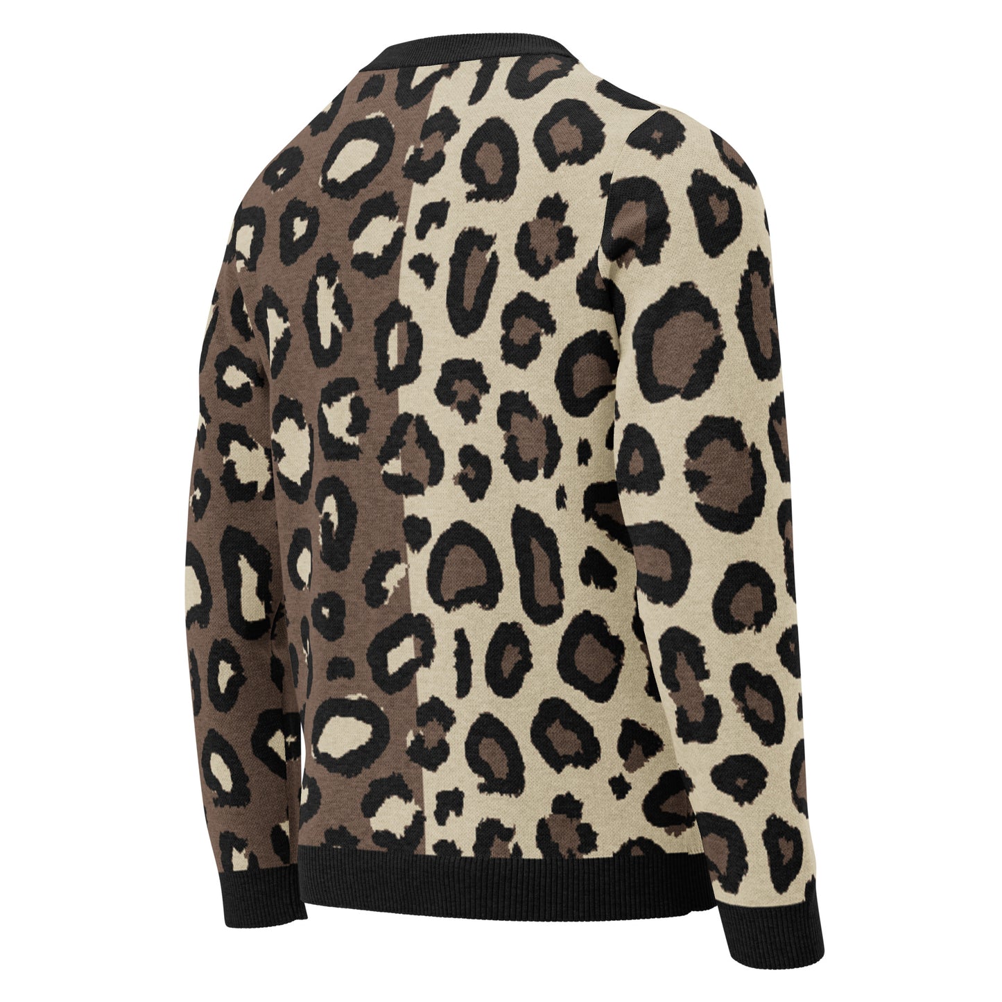 Leopard Knitted Crew Neck Sweater
