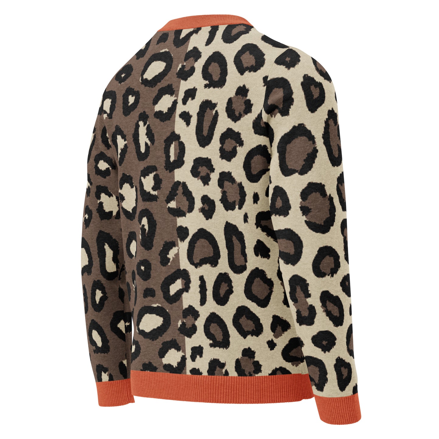 Leopard Knitted Crew Neck Sweater