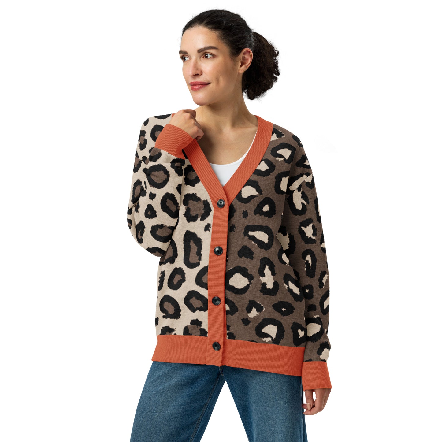 Leopard Knitted Cardigan