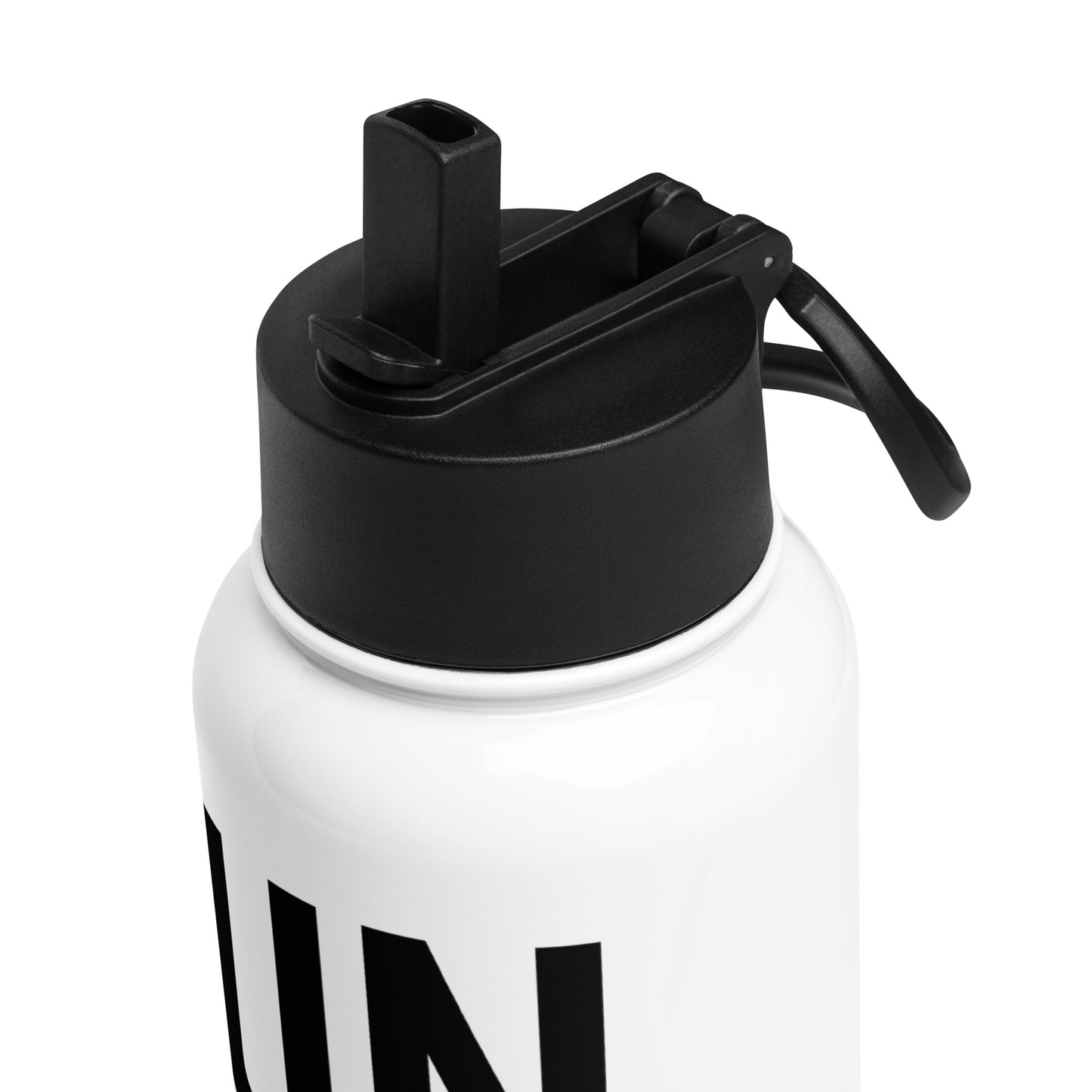 Run Even Farther Printed Stainless Steel Water Bottle with a Straw Lid