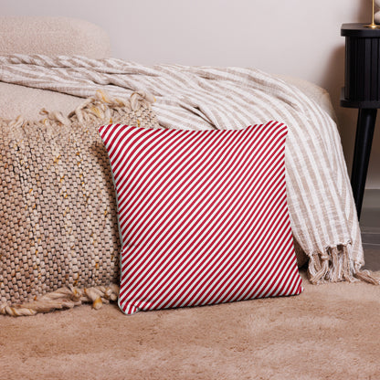 Candy Cane and Stripes Reversible Pillow - Christmas Pillow