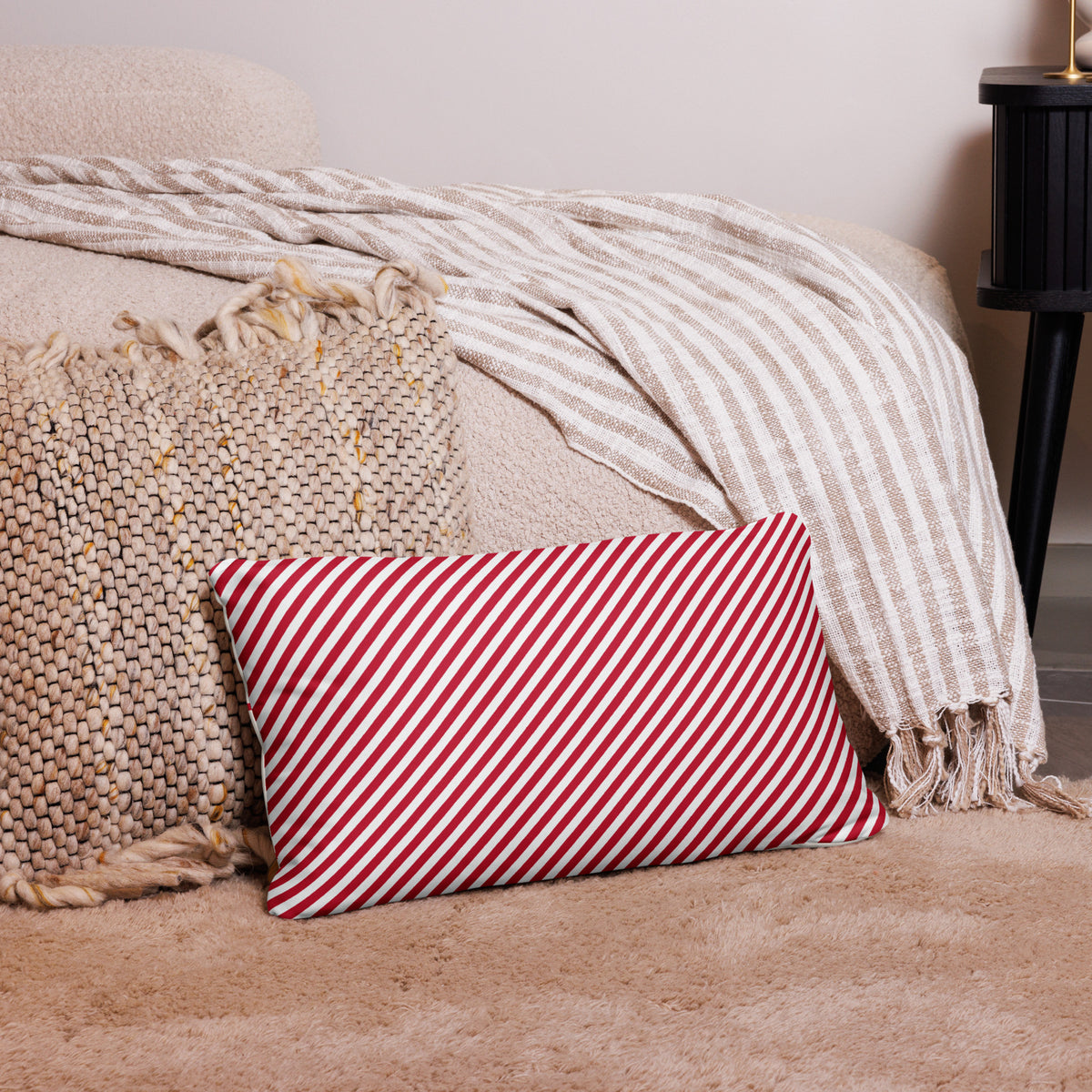 Merry Christmas Reversible to Stripes Pillow - Christmas Pillow