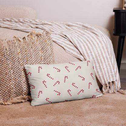 Candy Cane and Stripes Reversible Pillow - Christmas Pillow