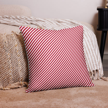 Christmas House Pillow Reversible to Stripes - Christmas Pillow