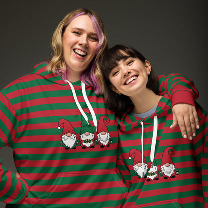 Striped Gnomes Unisex Hoodie - Christmas Hoodie - Christmas Sweater