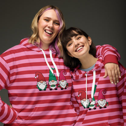 Striped Gnomes Unisex Hoodie - Christmas Hoodie - Christmas Sweater