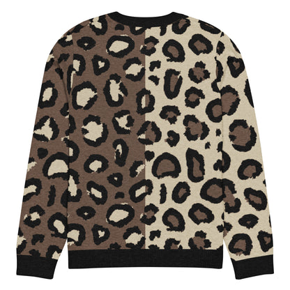 Leopard Knitted Crew Neck Sweater