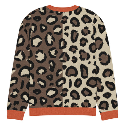 Leopard Knitted Crew Neck Sweater