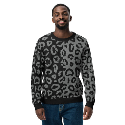 Leopard Knitted Crew Neck Sweater