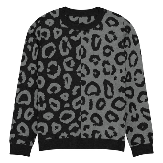 Leopard Knitted Crew Neck Sweater