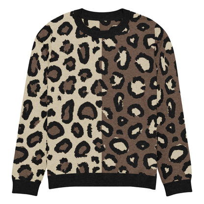 Leopard Knitted Crew Neck Sweater