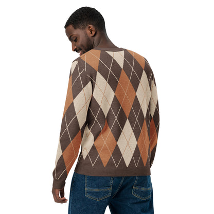 Argyle Knitted Crew Neck Sweater