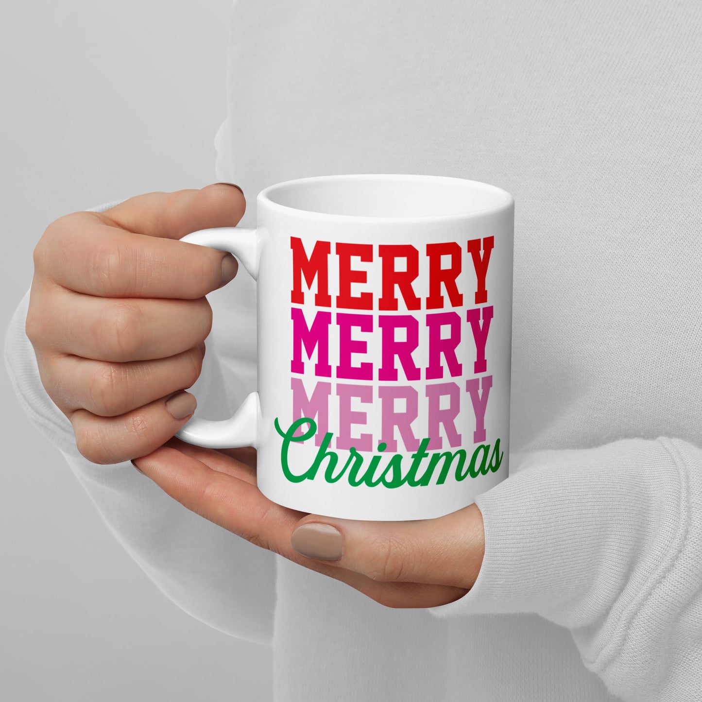 Merry Christmas White Glossy Mug - Christmas Mug