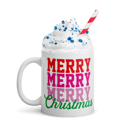 Merry Christmas White Glossy Mug - Christmas Mug