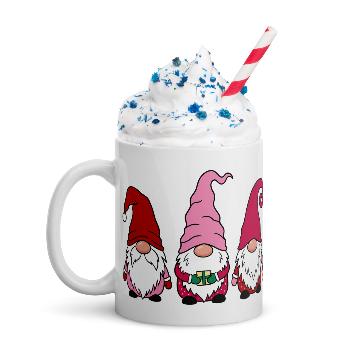 Christmas Gnomes White Glossy Mug