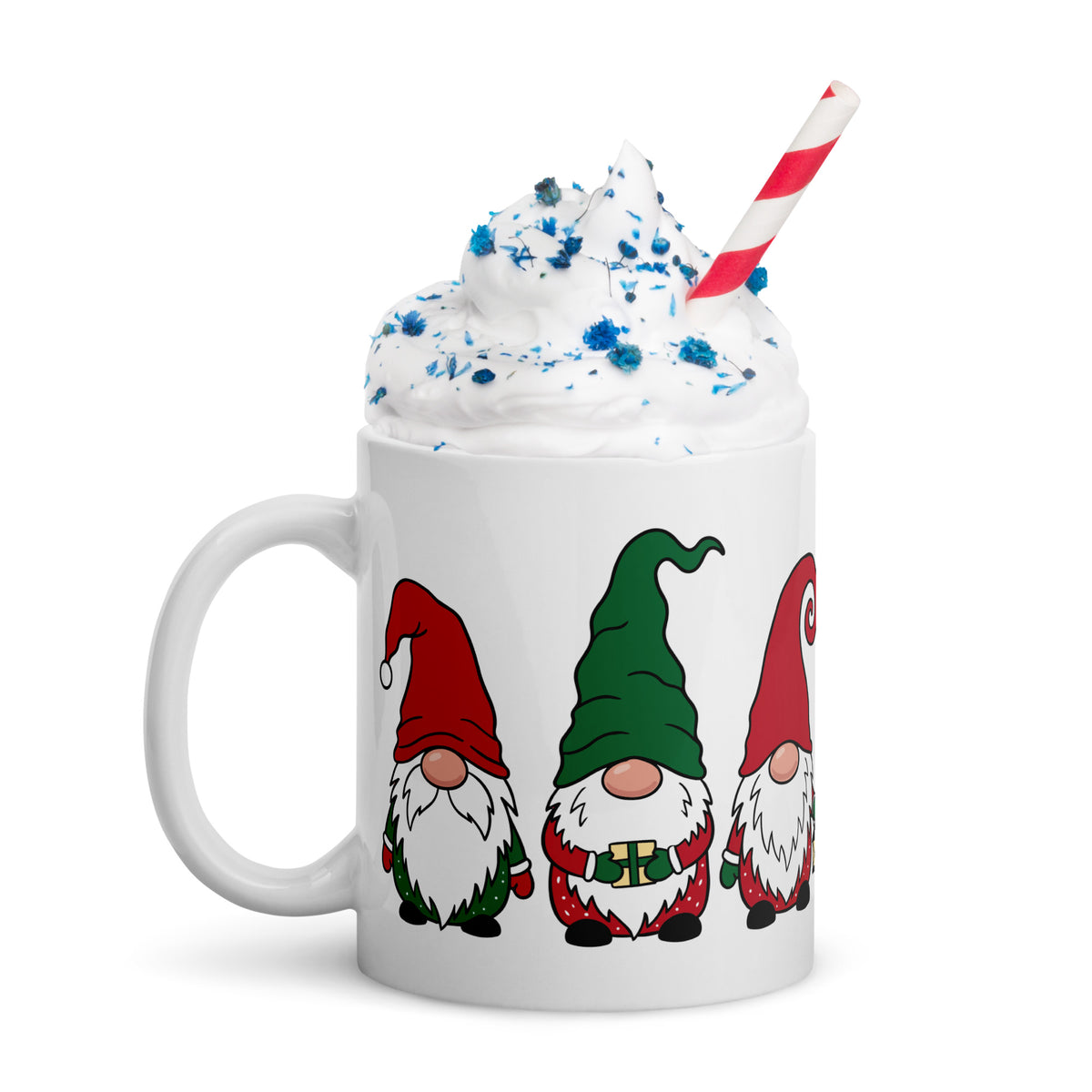 Christmas Gnomes White Glossy Mug