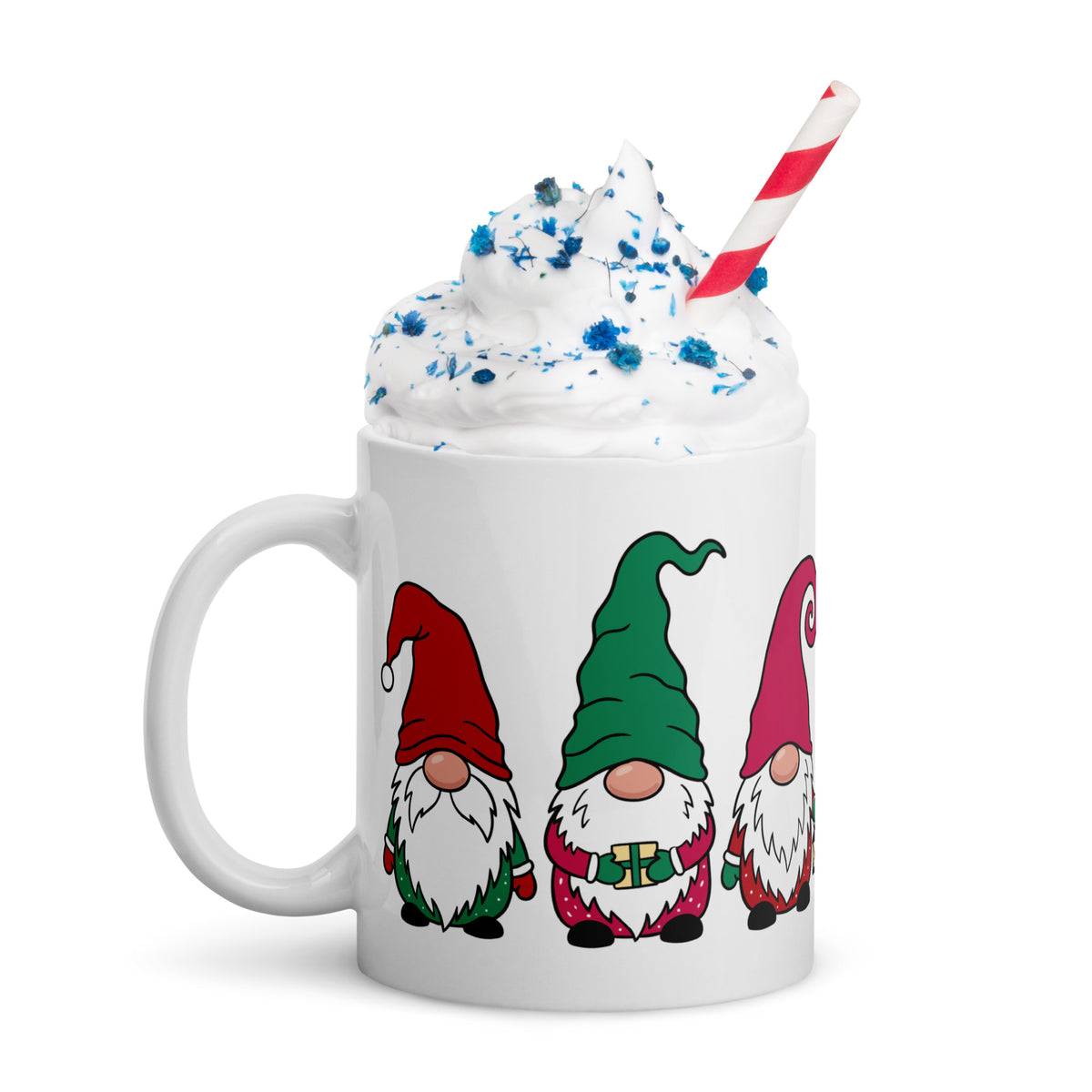 Christmas Gnomes White Glossy Mug