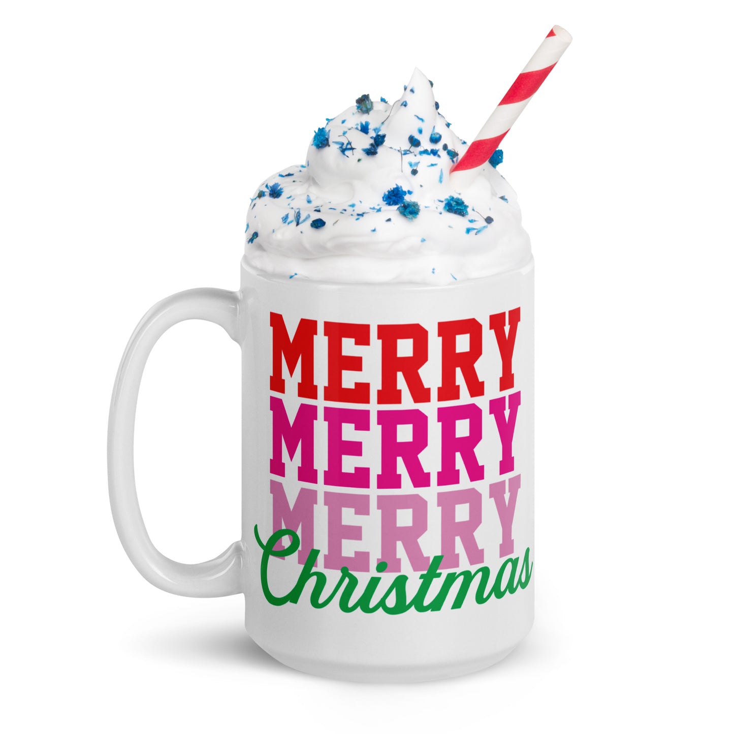 Merry Christmas White Glossy Mug - Christmas Mug