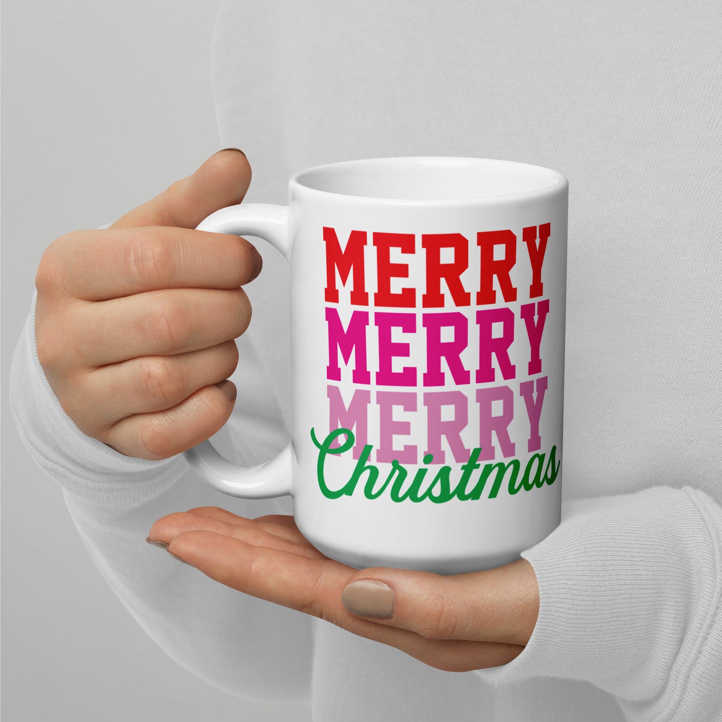 Merry Christmas White Glossy Mug - Christmas Mug