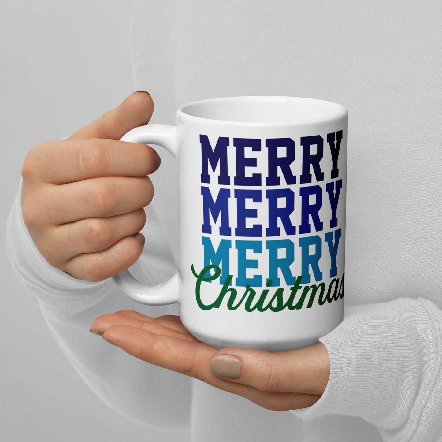 Merry Christmas White Glossy Mug - Christmas Mug