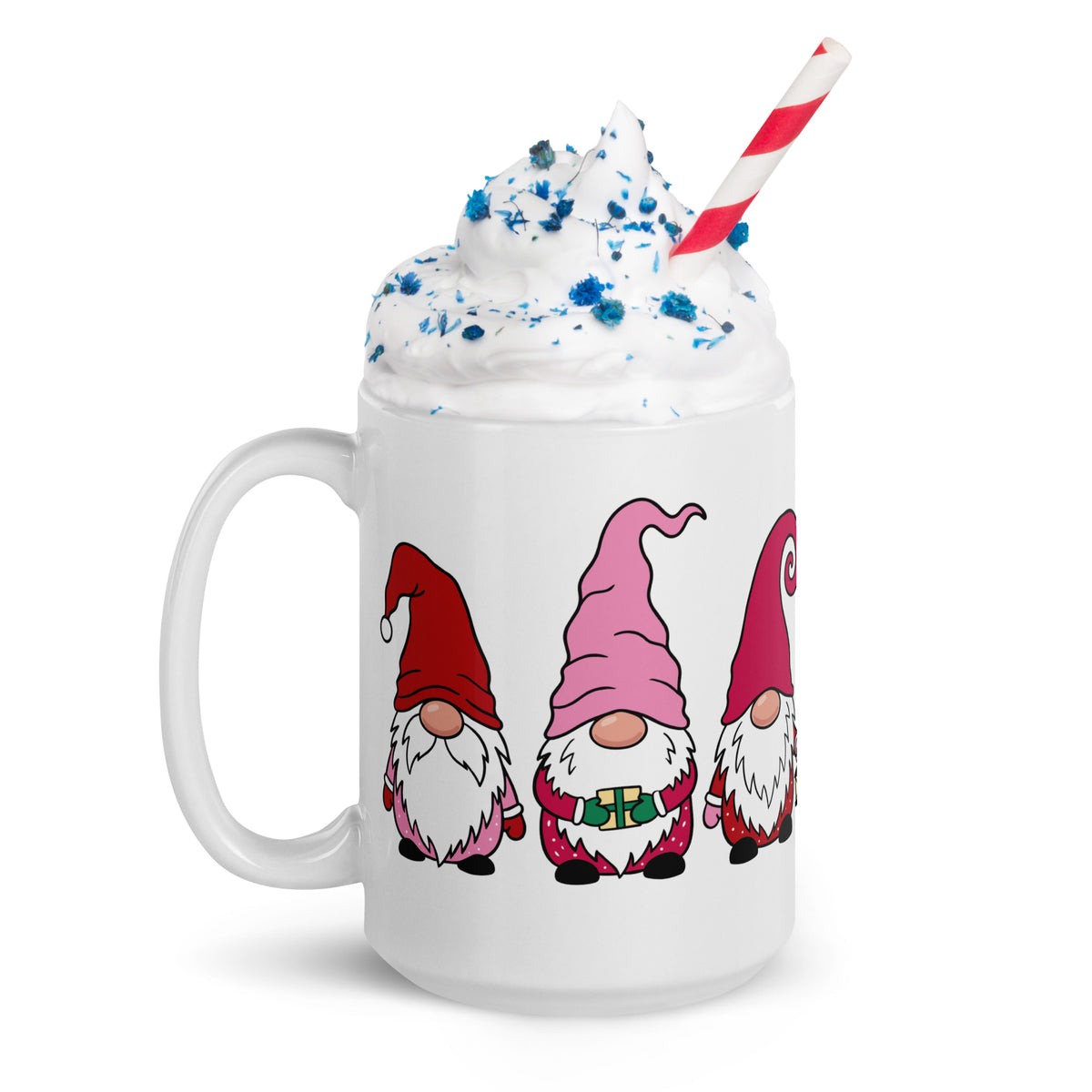 Christmas Gnomes White Glossy Mug