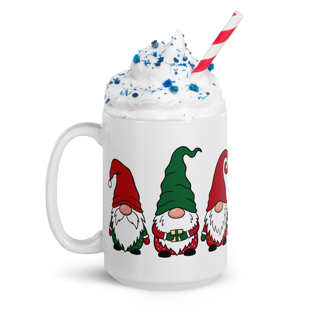 Christmas Gnomes White Glossy Mug