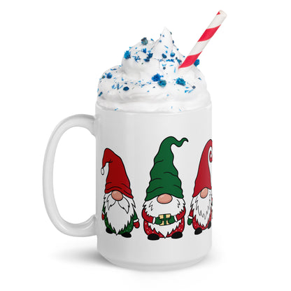 Christmas Gnomes White Glossy Mug