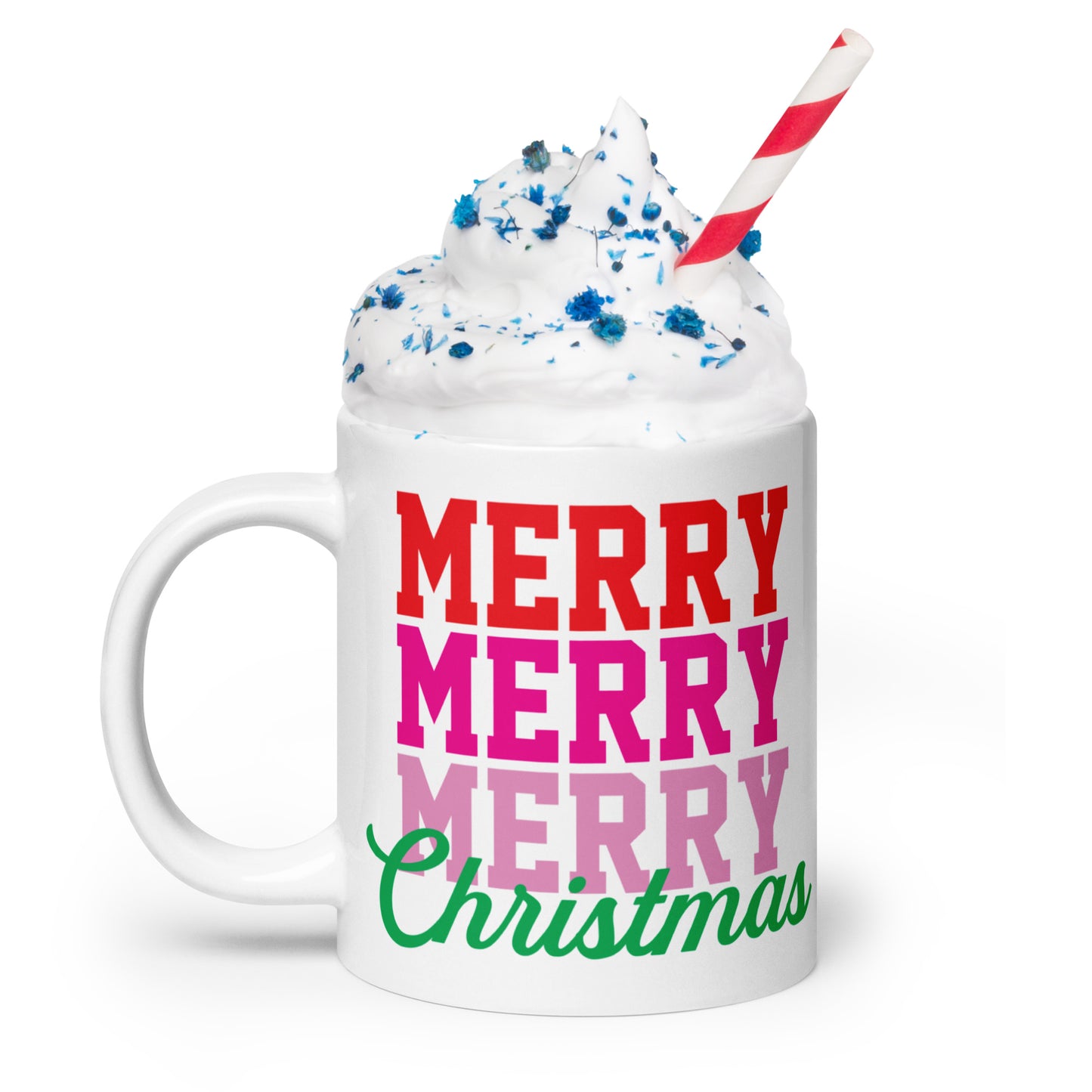 Merry Christmas White Glossy Mug - Christmas Mug