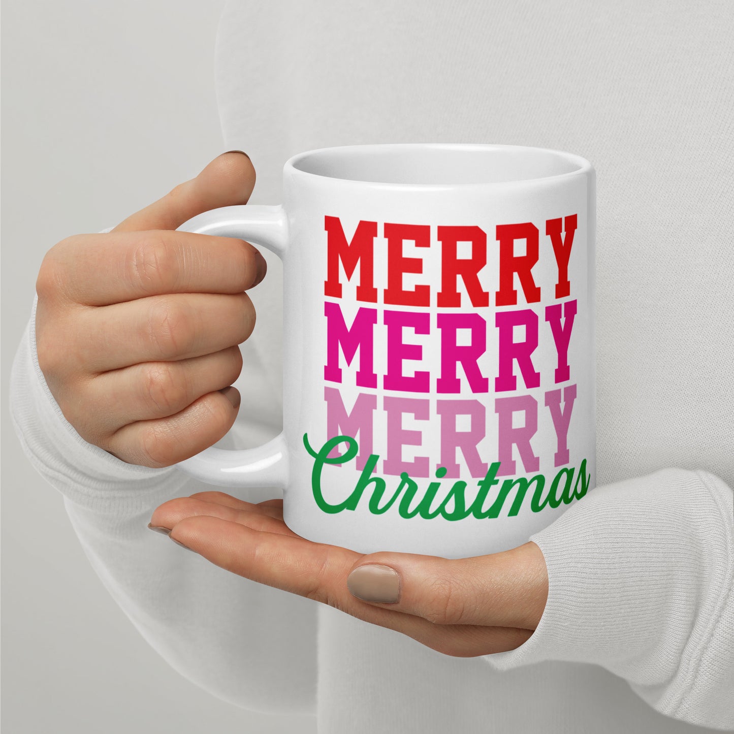 Merry Christmas White Glossy Mug - Christmas Mug