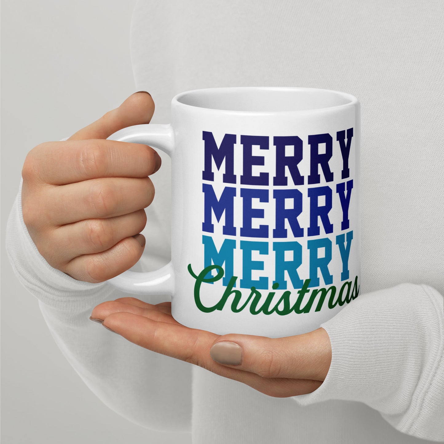 Merry Christmas White Glossy Mug - Christmas Mug