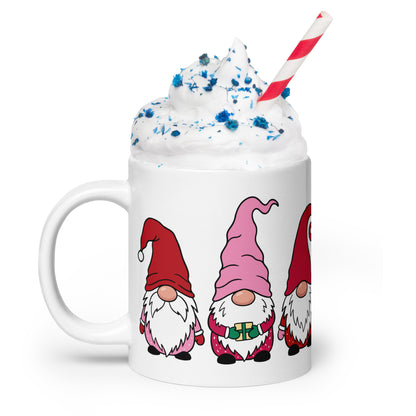 Christmas Gnomes White Glossy Mug