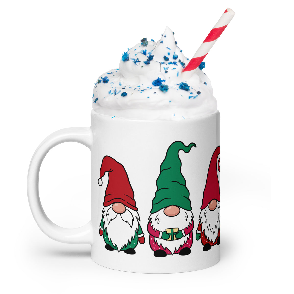 Christmas Gnomes White Glossy Mug